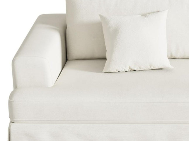 94" White Chenille Modular Stainless Steel Sleeper Sofa With Toss Pillows