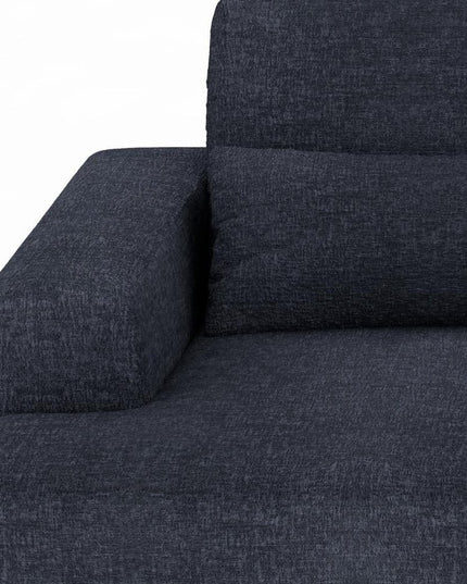 93" Blue Chenille Modular Stainless Steel Sleeper Sofa With Toss Pillows