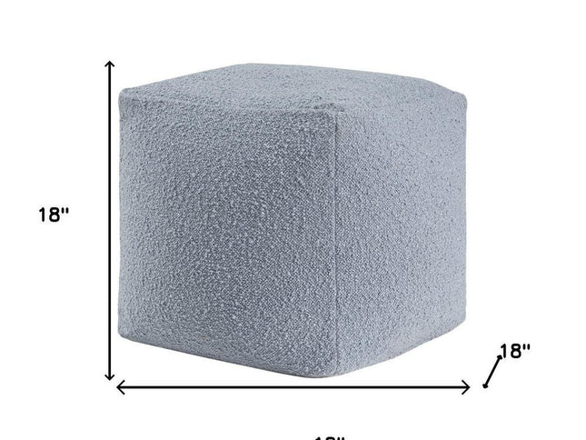 18" Blue Boucle Pouf Ottoman