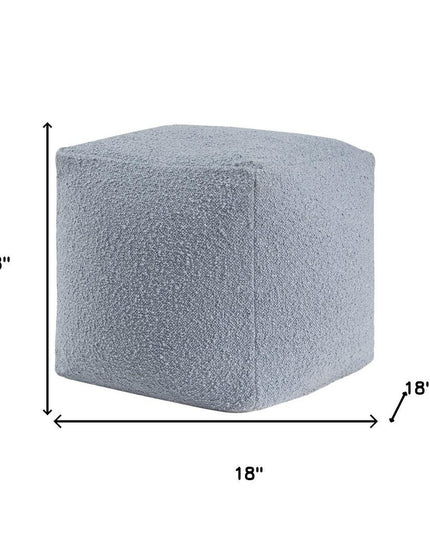 18" Blue Boucle Pouf Ottoman