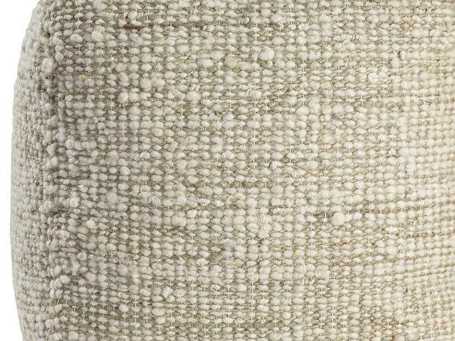 18" Ivory Upholstery Striped Pouf Ottoman