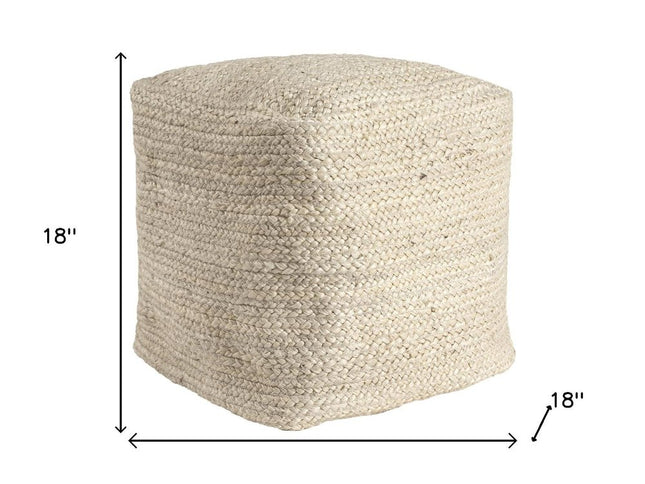 18" Natural Jute Pouf Ottoman
