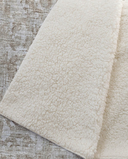 50" X 70" Beige And Ivory Damask Polyester Woven Plush Throw Blanket