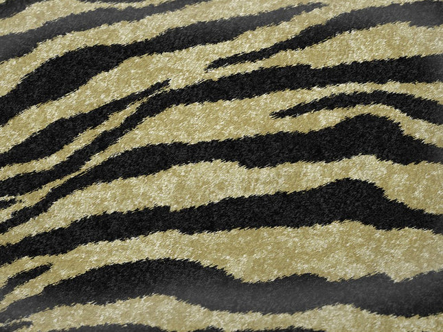50" X 70" Black And Beige Animal Print Polyester Woven Plush Throw Blanket