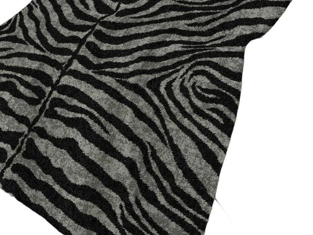 50" X 70" Gray And Black Animal Print Polyester Woven Plush Throw Blanket