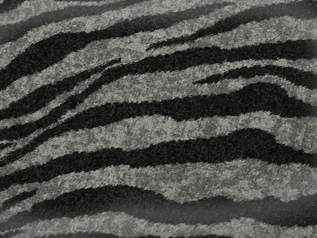 50" X 70" Gray And Black Animal Print Polyester Woven Plush Throw Blanket