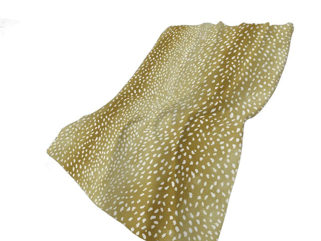 50" X 70" Ivory And Gold Animal Print Polyester Woven Plush Throw Blanket