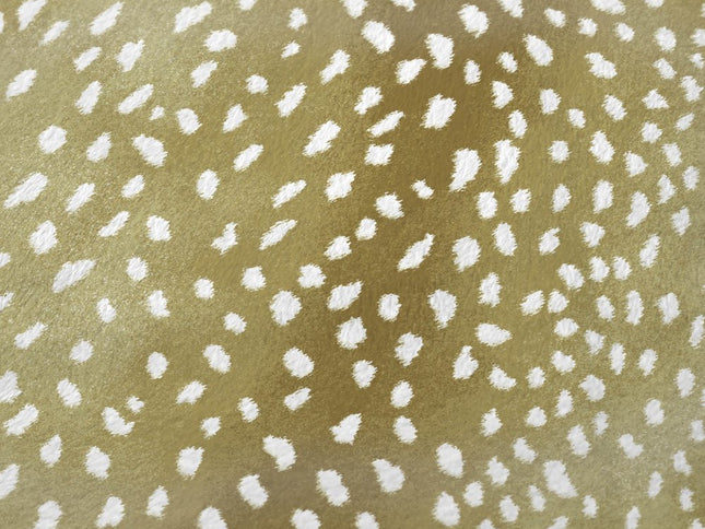 50" X 70" Ivory And Gold Animal Print Polyester Woven Plush Throw Blanket