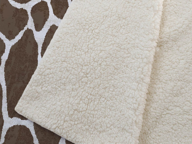 50" X 70" Coffee And Ivory Animal Print Polyester Woven Plush Throw Blanket