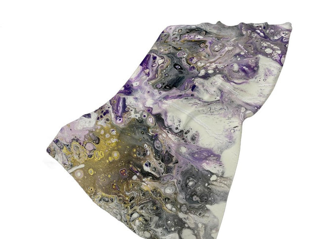 50" X 70" Amethyst And Ivory Abstract Polyester Woven Plush Throw Blanket