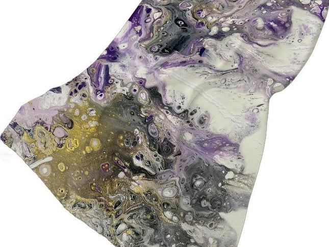 50" X 70" Amethyst And Ivory Abstract Polyester Woven Plush Throw Blanket