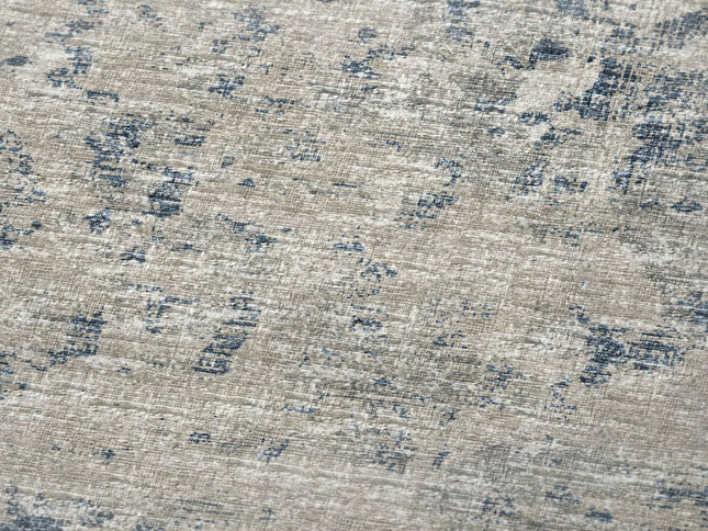 50" X 70" Blue Beige And Ivory Abstract Polyester Woven Plush Throw Blanket