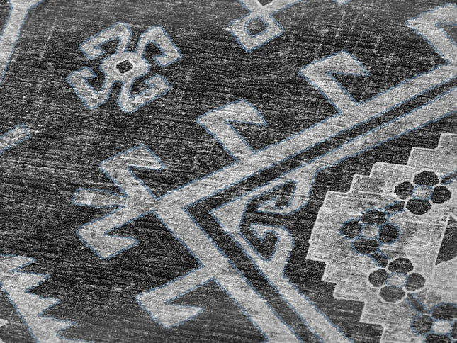 50" X 70" Charcoal And Gray Southwestern Polyester Woven Plush Throw Blanket