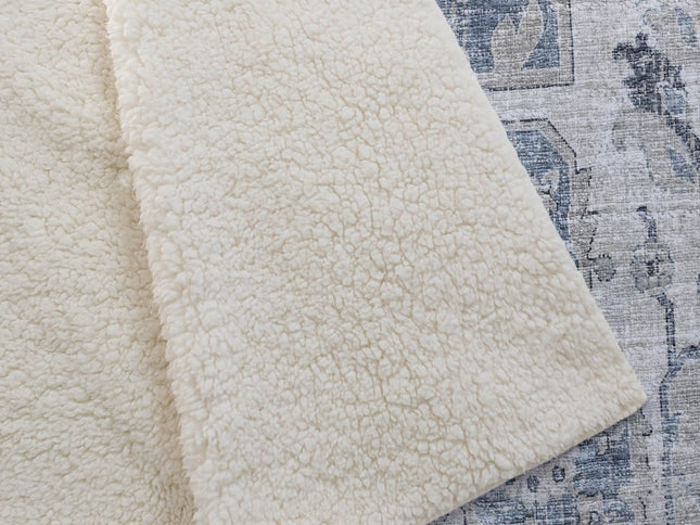 50" X 70" Blue And Ivory Floral Polyester Woven Plush Throw Blanket