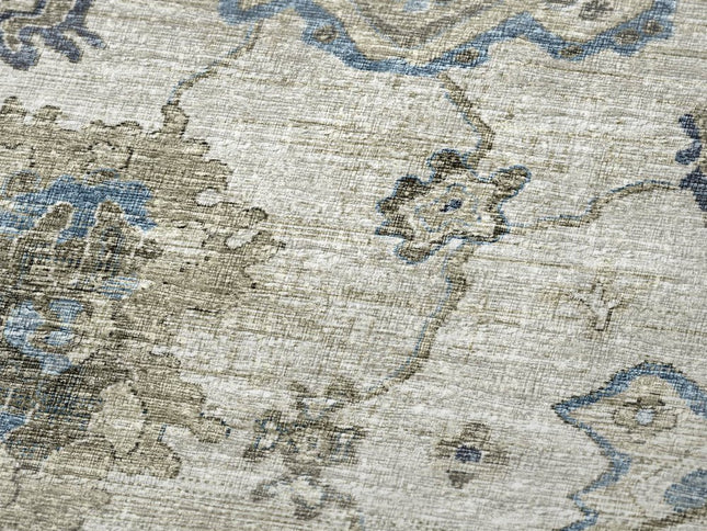 50" X 70" Blue Charcoal And Ivory Floral Polyester Woven Plush Throw Blanket