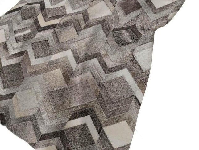 50" X 70" Gray And Ivory Geometric Polyester Woven Plush Throw Blanket