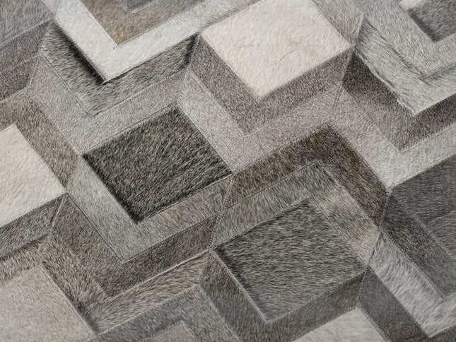 50" X 70" Gray And Ivory Geometric Polyester Woven Plush Throw Blanket