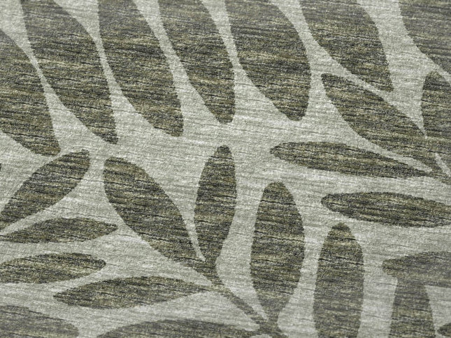 50" X 70" Artichoke Green And Gray Floral Polyester Woven Plush Throw Blanket