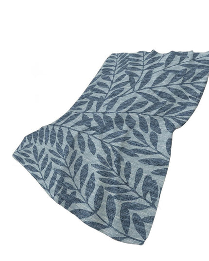 50" X 70" Blue And Sky Blue Floral Polyester Woven Plush Throw Blanket