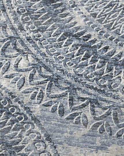 50" X 70" Blue And Ivory Floral Polyester Woven Plush Throw Blanket