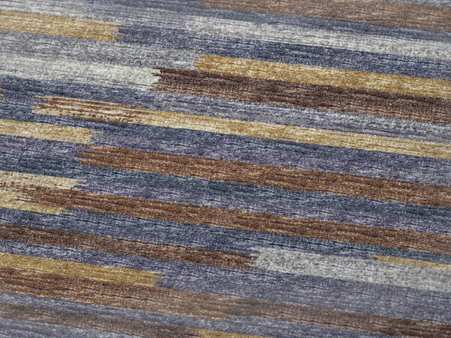 50" X 70" Blue Chocolate And Beige Abstract Polyester Woven Plush Throw Blanket