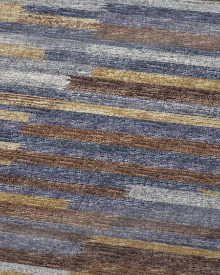 50" X 70" Blue Chocolate And Beige Abstract Polyester Woven Plush Throw Blanket