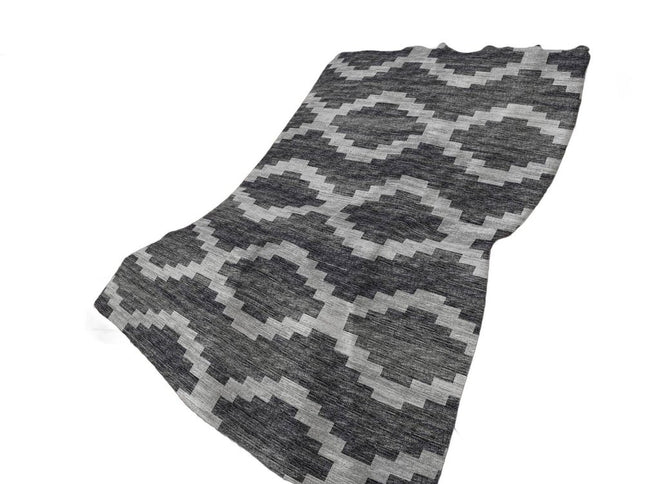 50" X 70" Gray And Charcoal Geometric Polyester Woven Plush Throw Blanket