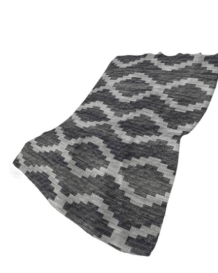 50" X 70" Gray And Charcoal Geometric Polyester Woven Plush Throw Blanket