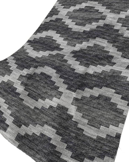 50" X 70" Gray And Charcoal Geometric Polyester Woven Plush Throw Blanket
