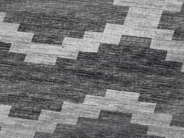 50" X 70" Gray And Charcoal Geometric Polyester Woven Plush Throw Blanket