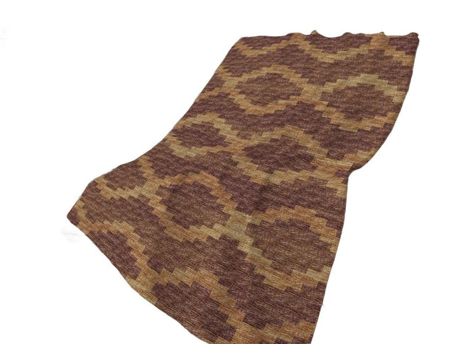 50" X 70" Rust And Gold Geometric Polyester Woven Plush Throw Blanket