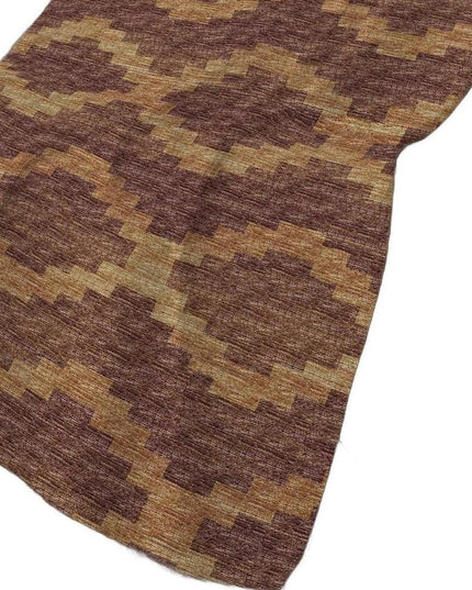 50" X 70" Rust And Gold Geometric Polyester Woven Plush Throw Blanket