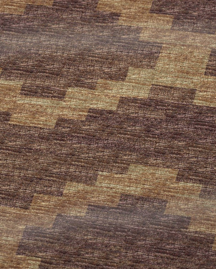 50" X 70" Rust And Gold Geometric Polyester Woven Plush Throw Blanket