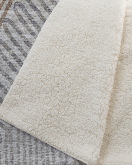 50" X 70" Coffee And Gray Abstract Polyester Woven Plush Throw Blanket