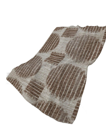 50" X 70" Brown And Beige Geometric Polyester Woven Plush Throw Blanket