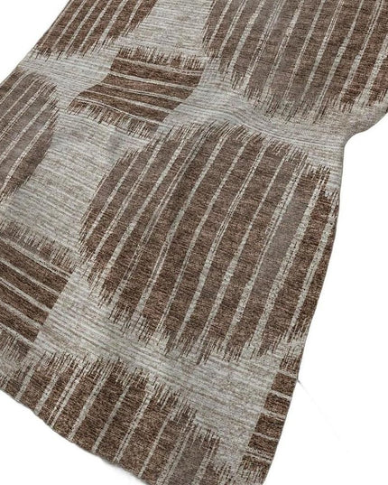 50" X 70" Brown And Beige Geometric Polyester Woven Plush Throw Blanket