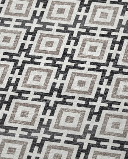 50" X 70" Black And Ivory Geometric Polyester Woven Plush Throw Blanket