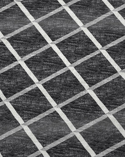 50" X 70" Black And Ivory Geometric Polyester Woven Plush Throw Blanket