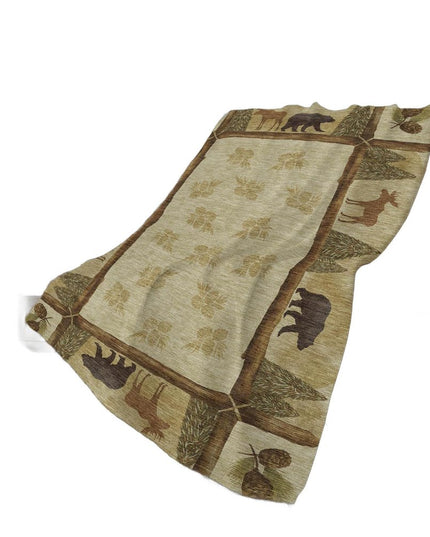 50" X 70" Khaki Green And Beige Animal Print Polyester Woven Plush Throw Blanket