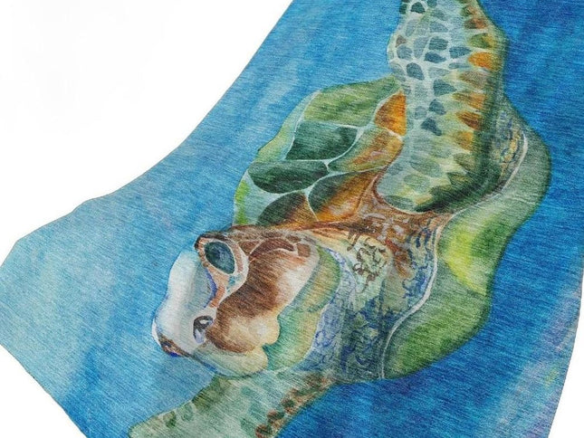 50" X 70" Blue Emerald And Brown Animal Print Polyester Woven Plush Throw Blanket