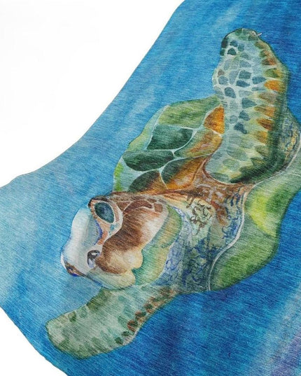 50" X 70" Blue Emerald And Brown Animal Print Polyester Woven Plush Throw Blanket