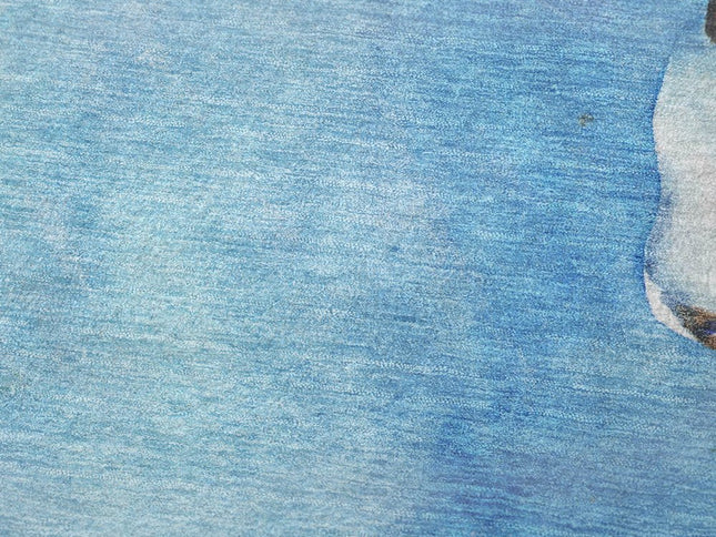 50" X 70" Blue Emerald And Brown Animal Print Polyester Woven Plush Throw Blanket