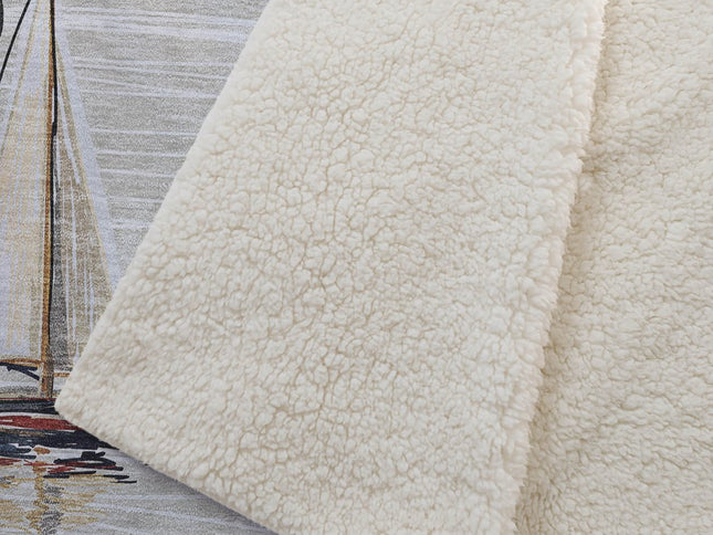 50" X 70" Ivory Beige And Charcoal Geometric Polyester Woven Plush Throw Blanket