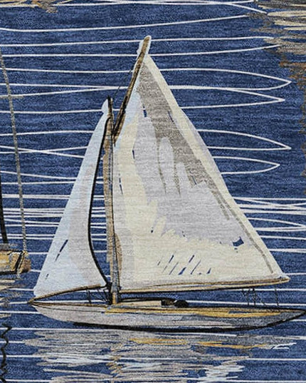 50" X 70" Navy Blue Ivory And Beige Geometric Polyester Woven Plush Throw Blanket