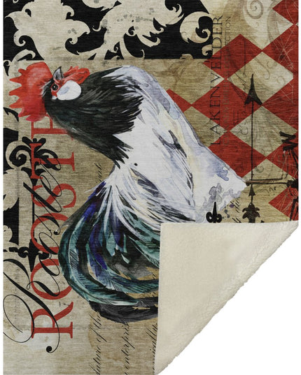 50" X 70" Midnight Red And Ivory Animal Print Polyester Woven Plush Throw Blanket