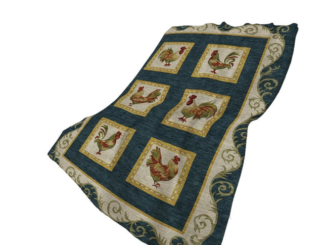 50" X 70" Gold Red And Ivory Animal Print Polyester Woven Plush Throw Blanket