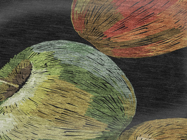 50" X 70" Midnight Gold And Red Abstract Polyester Woven Plush Throw Blanket