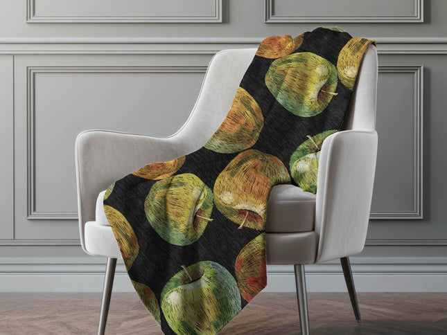 50" X 70" Midnight Gold And Red Abstract Polyester Woven Plush Throw Blanket