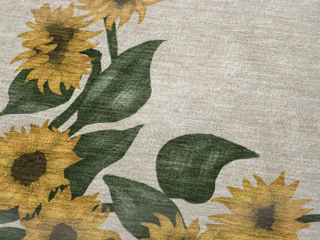 50" X 70" Yellow Green And Beige Floral Polyester Woven Plush Throw Blanket