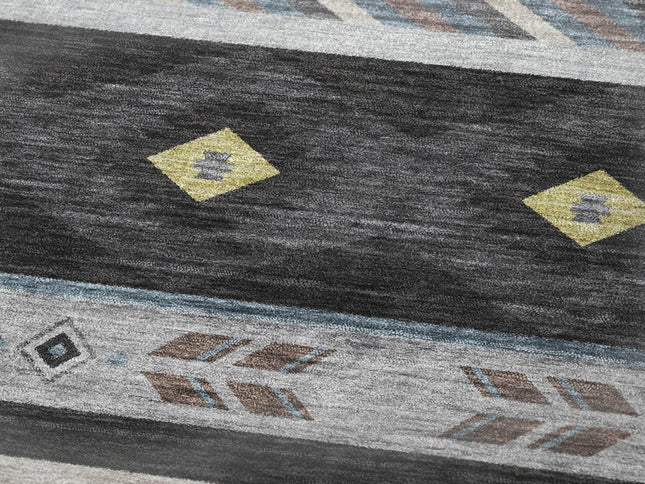 50" X 70" Midnight Silver And Blue Geometric Polyester Woven Plush Throw Blanket